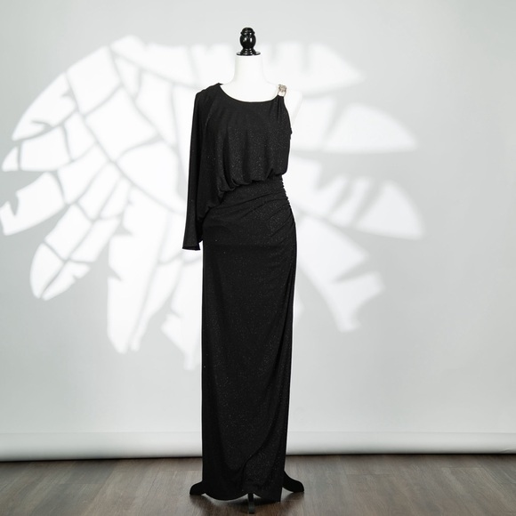 Betsy & Adam Black Sparkly Maxi Dress, Size 4 – Luxurious & Classy, Never Worn. - Picture 3 of 11